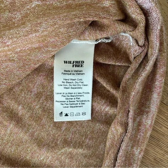 Aritzia Wilfred Free Gail Pocket Tunic Sweater Dress Heather Brown Long Sleeve - Picture 4 of 7